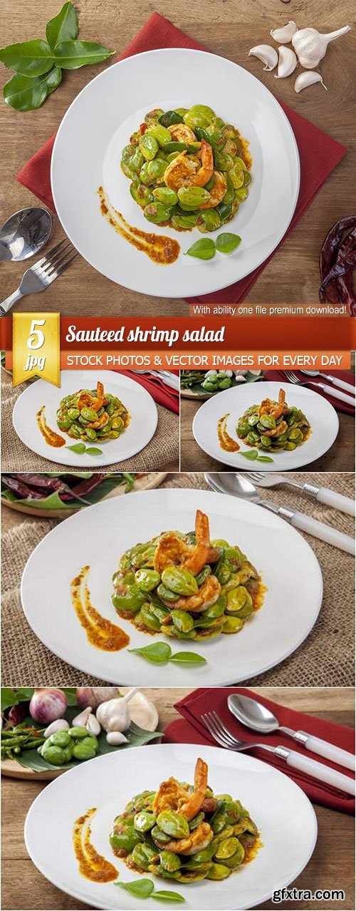 Sauteed shrimp salad, 5 x UHQ JPEG