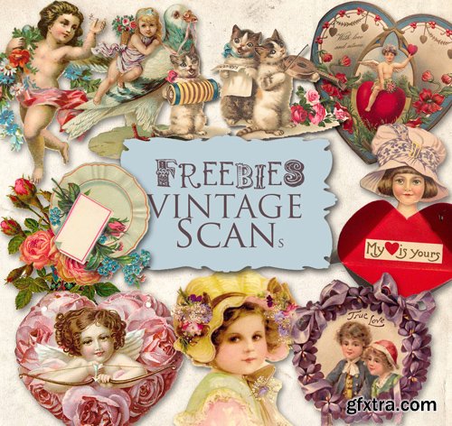 Vintage Scrap Kit - Valentine\'s Day Illustrations, part 4