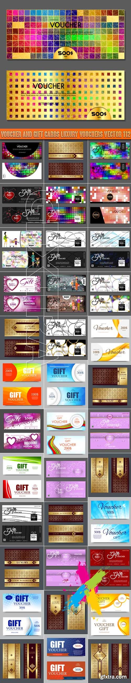 Voucher and gift cards luxury vouchers vector 112