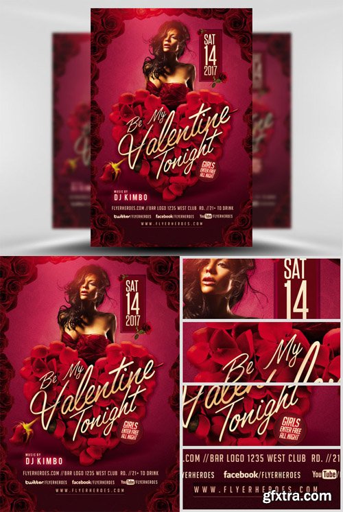 Be My Valentine Tonight Flyer Template