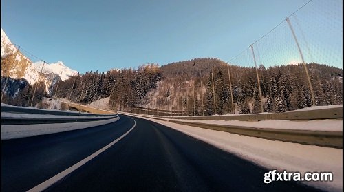 Onboard car view driving drive road street motion moving futuristic