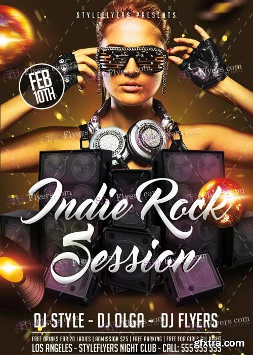 Indie Rock Session V5 PSD Flyer Template