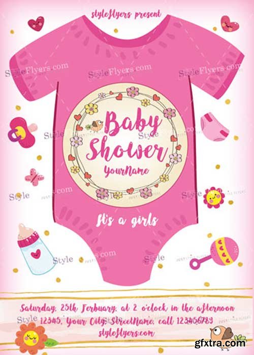 Babyshower V9 PSD Flyer Template