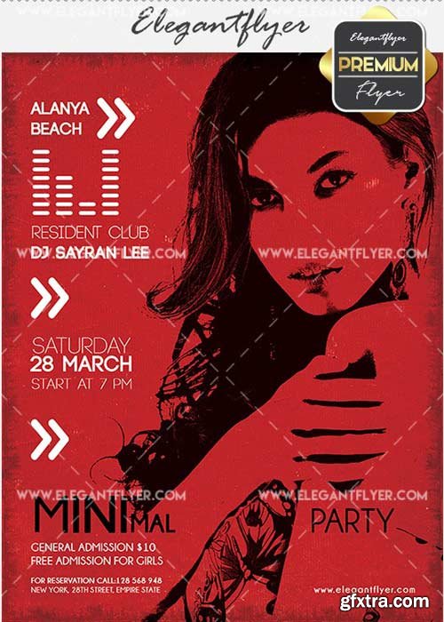 Minimal Party V02 Flyer PSD Template + Facebook Cover