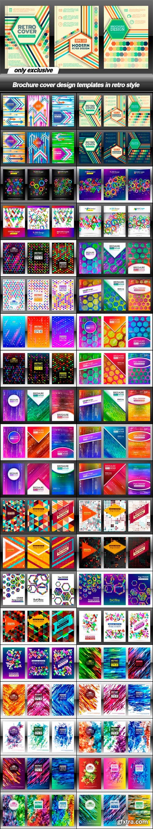 Brochure cover design templates in retro style - 40 EPS