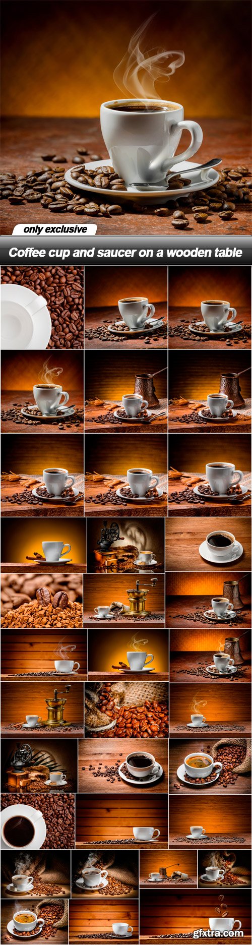 Coffee cup and saucer on a wooden table - 34 UHQ JPEG