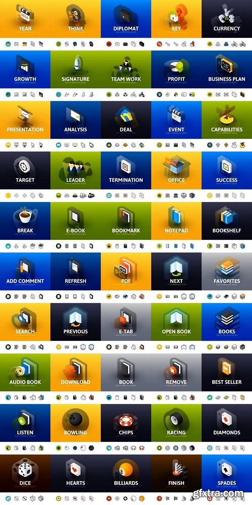 Icons, a collection of 3D icons on various topics (vector) 4