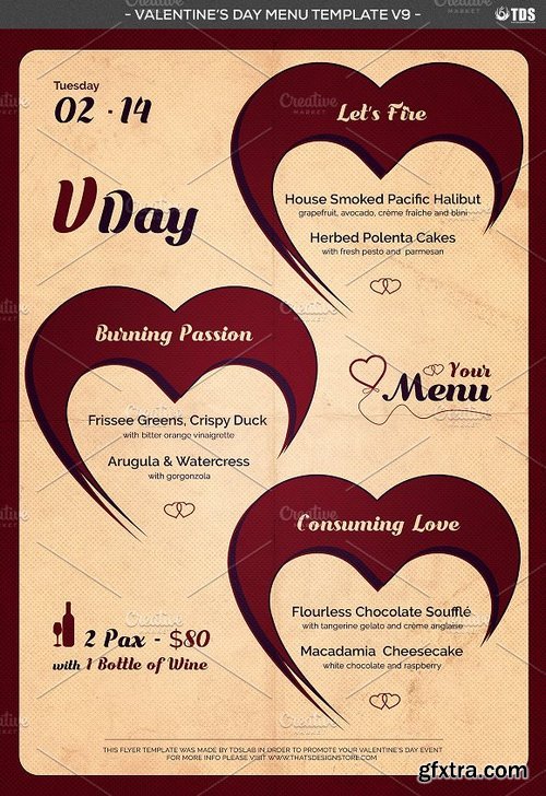 CM - Valentines Day Menu Template V9 1173054