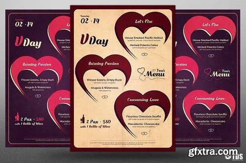 CM - Valentines Day Menu Template V9 1173054