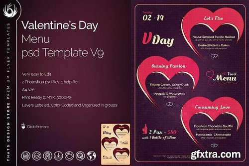 CM - Valentines Day Menu Template V9 1173054