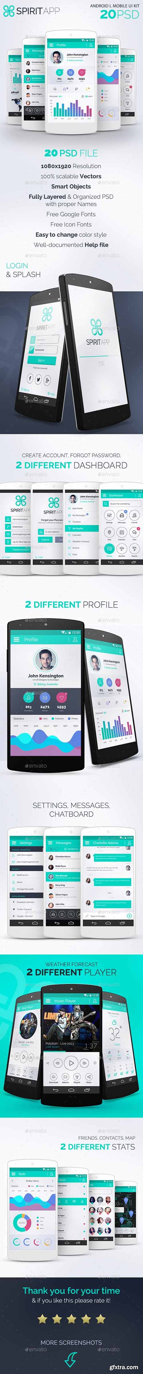 GraphicRiver - SpiritApp White - Android Mobile Design UI Kit 12929251