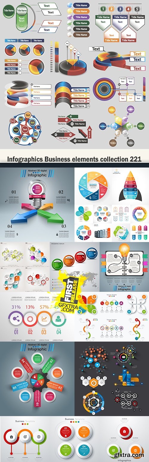 Infographics Business elements collection 221