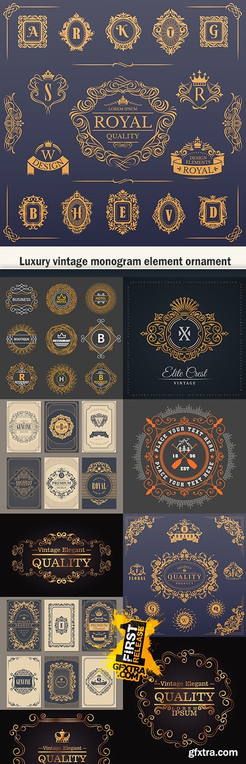 Luxury vintage monogram element ornament