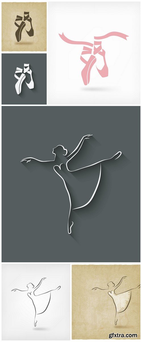 Ballet dance studio symbol Poster 6X EPS