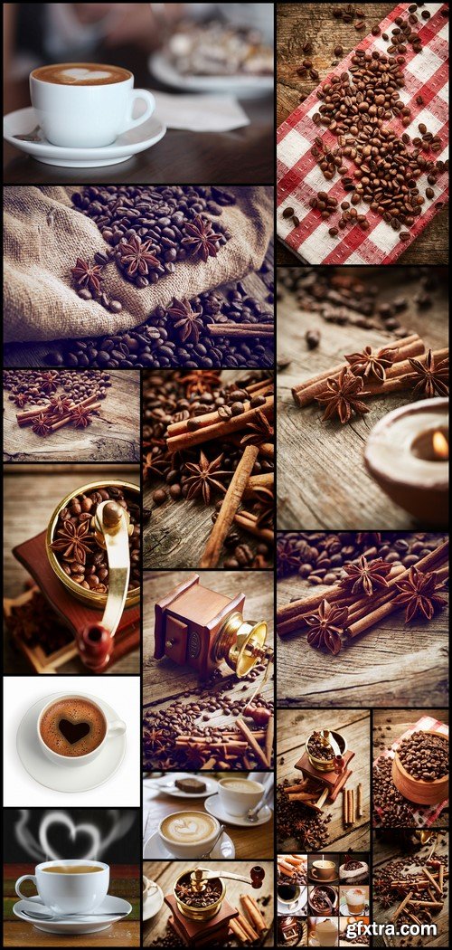 Coffee beans, cinnamon and anise 17X JPEG