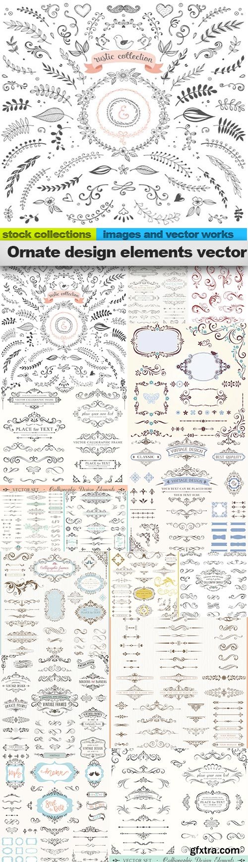 Ornate design elements vector, 15 x EPS