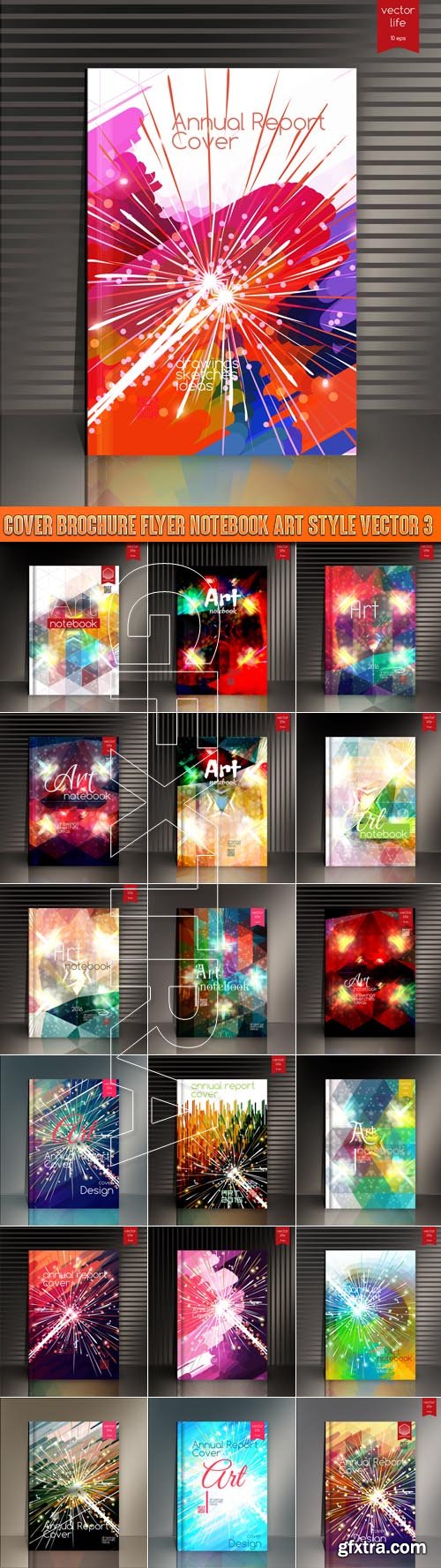 Cover brochure flyer notebook art style vector 3