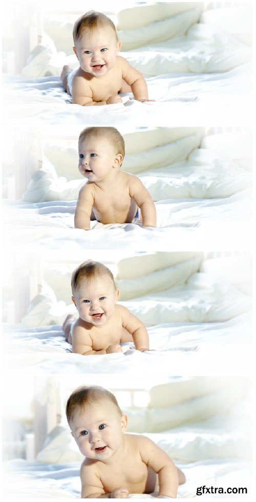 Video footage Happiness baby having fun on the bed