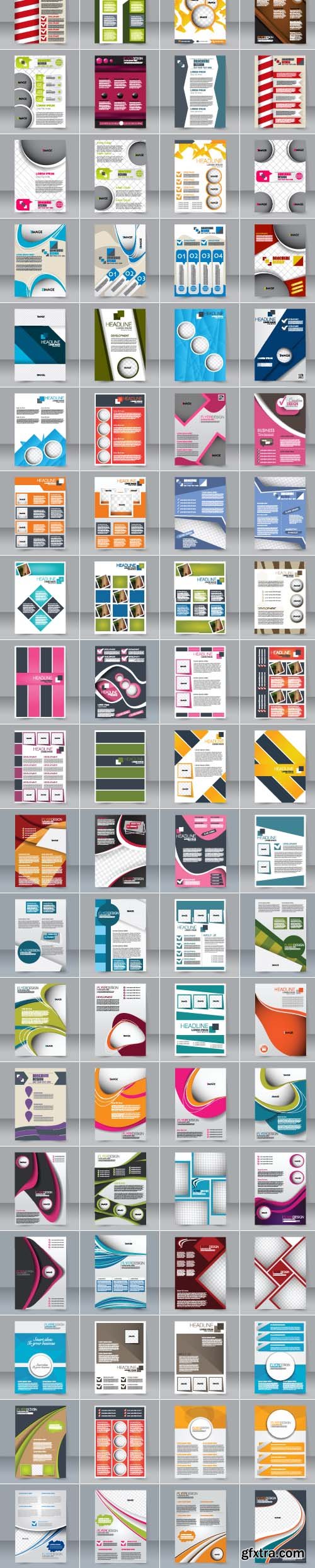 Business flyer brochure cover bundle template vector