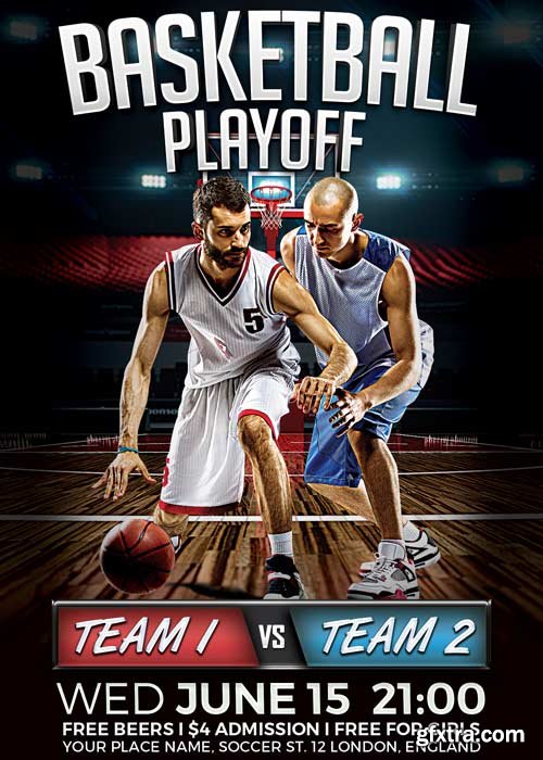 Basketball Playoff V9 Flyer Template