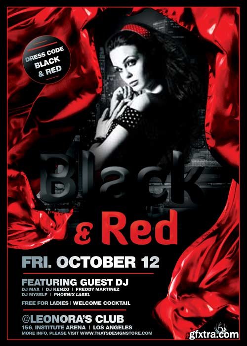 Black and Red V10 Flyer Template