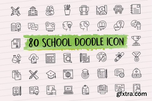 80 School Doodle Icon