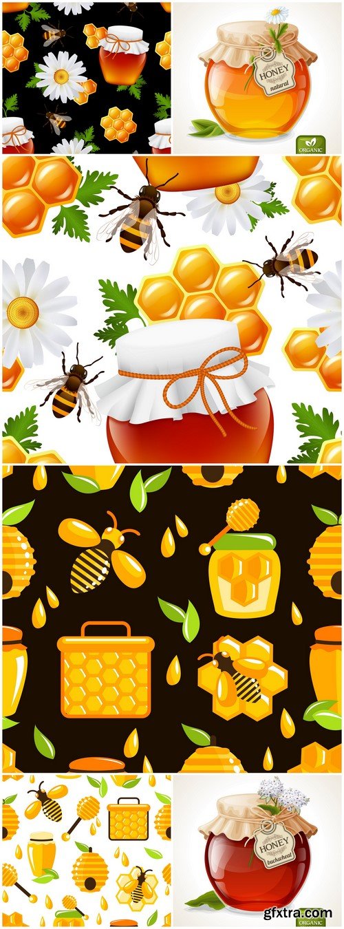 Honey seamless pattern 6X JPEG