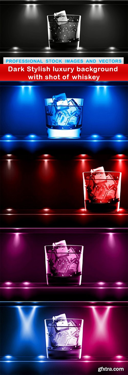 Dark Stylish luxury background with shot of whiskey - 5 EPS