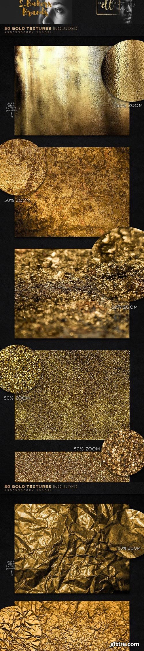 CM - 350 Gold & Metallic Textures Bundle 1227910