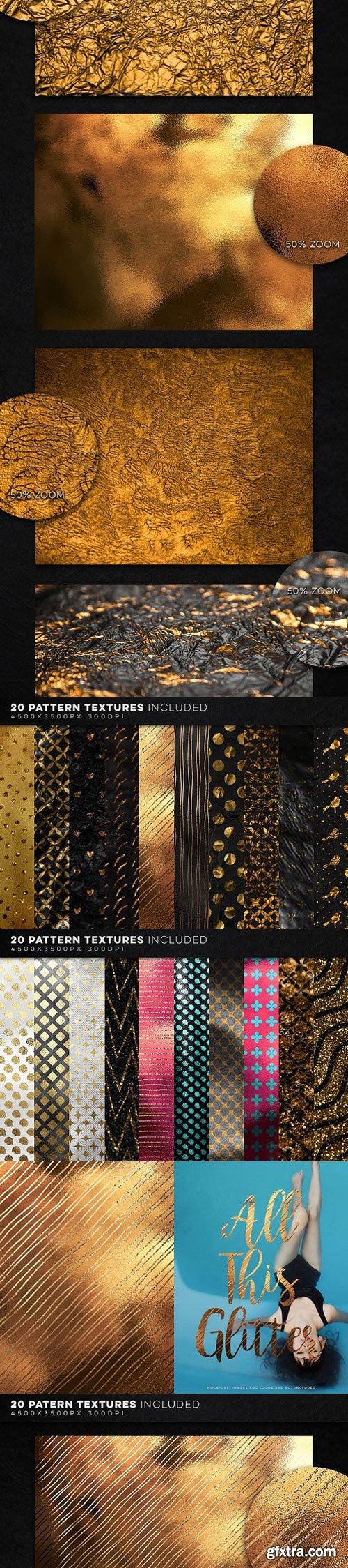 CM - 350 Gold & Metallic Textures Bundle 1227910