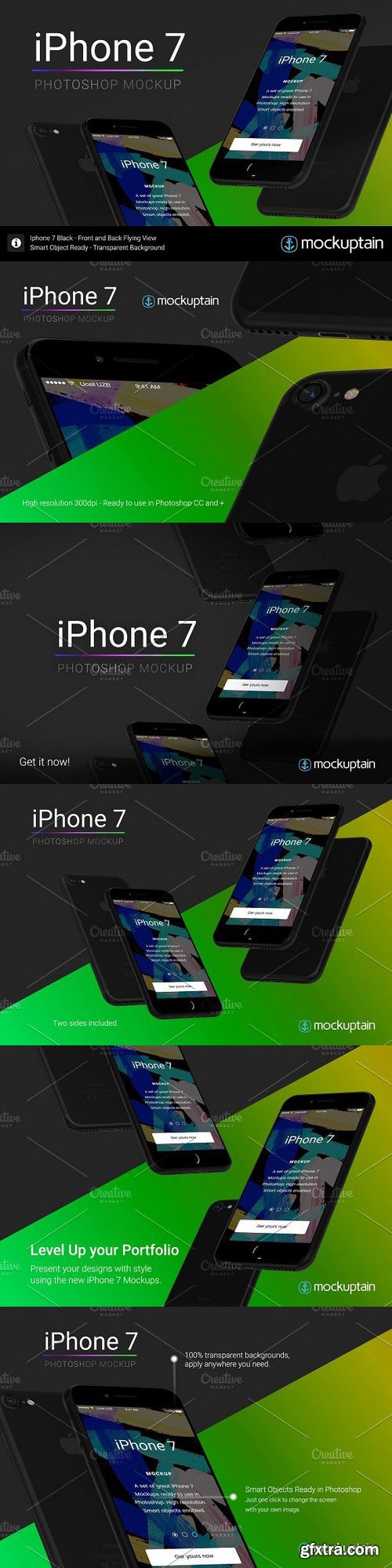 CM - Iphone 7 Mockup Flying Black 948212