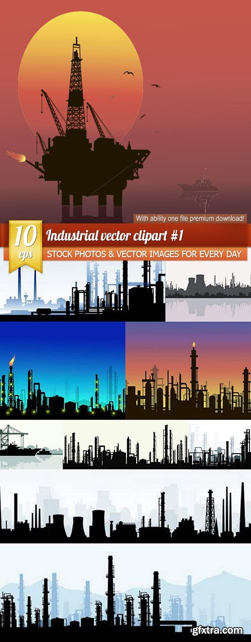 Industrial vector clipart #1, 10 x EPS