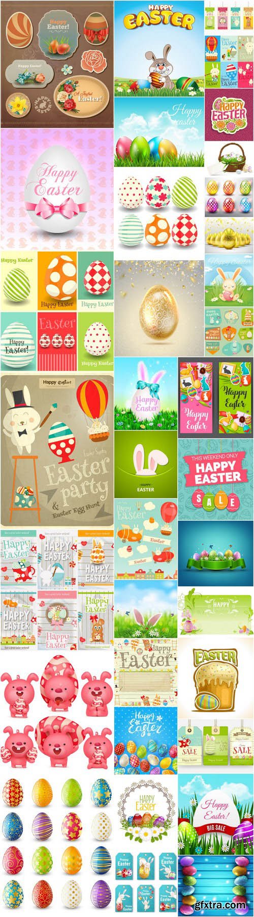 Happy Easter Easter Eggs Collection #3 - 35 Vector