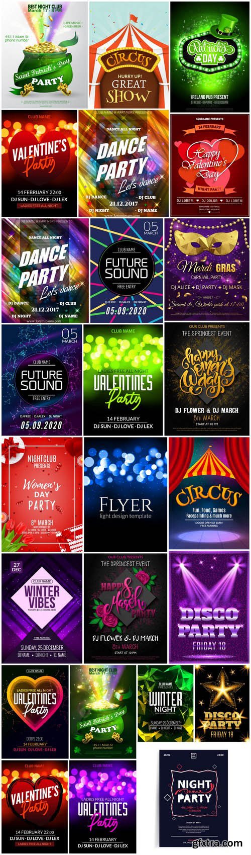 Different Party Flyer Template - 25 Vector