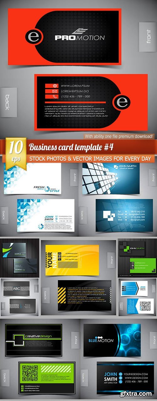 Business card template #4, 10 x EPS