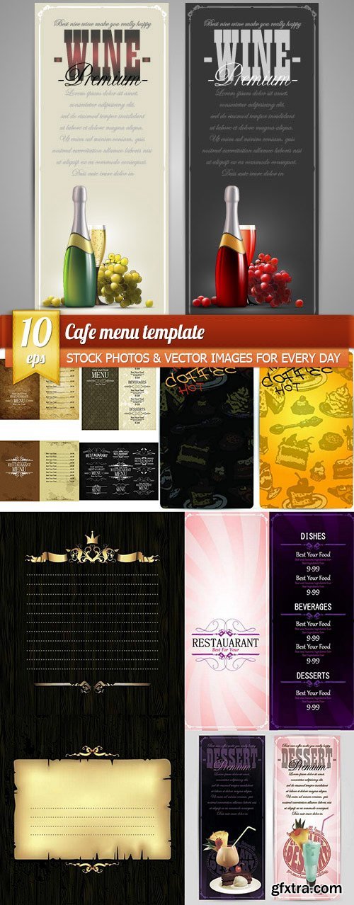 Cafe menu template, 10 x EPS