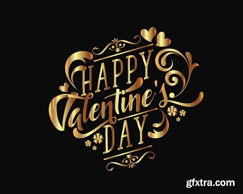 Collection logo slogan flyer card valentines day vector image 11 EPS