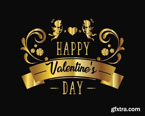 Collection logo slogan flyer card valentines day vector image 11 EPS