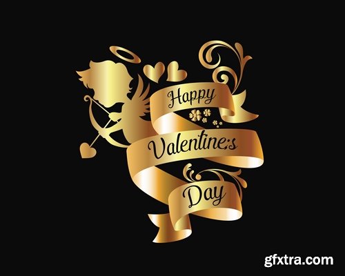 Collection logo slogan flyer card valentines day vector image 11 EPS