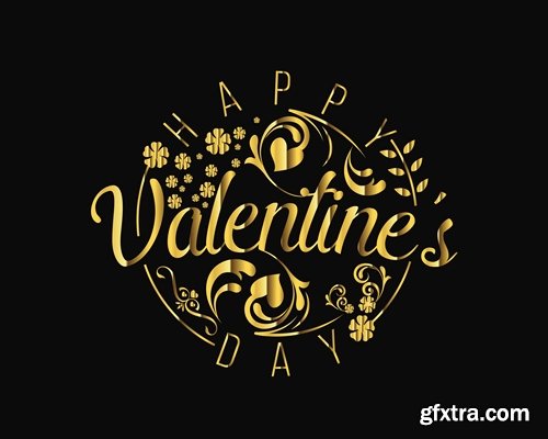 Collection logo slogan flyer card valentines day vector image 11 EPS