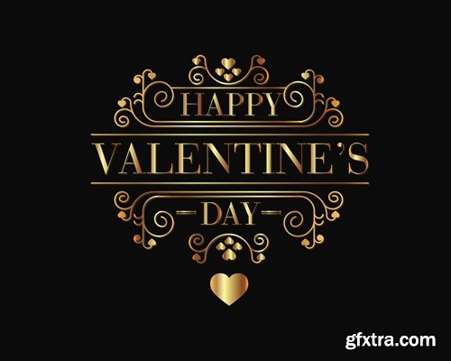 Collection logo slogan flyer card valentines day vector image 11 EPS