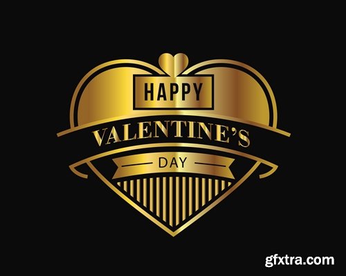 Collection logo slogan flyer card valentines day vector image 11 EPS