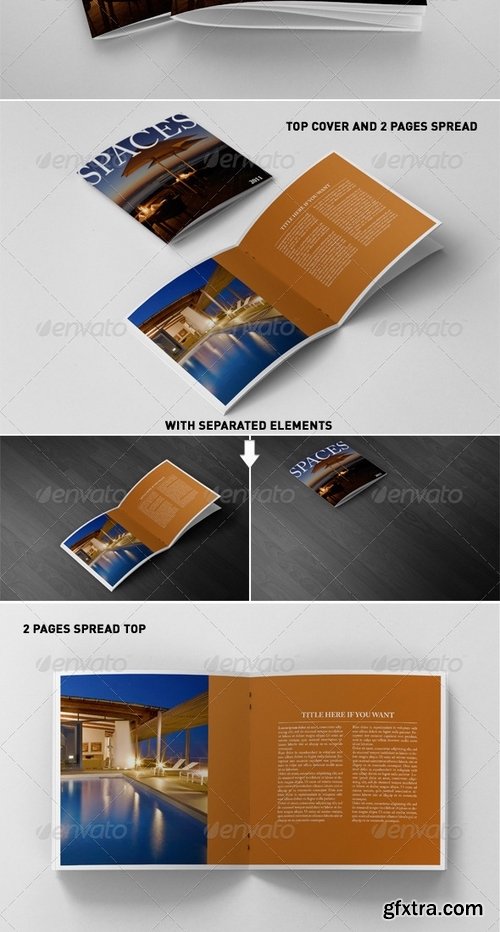 GraphicRiver - Photorealistic Square Brochure Mock-ups 4123650