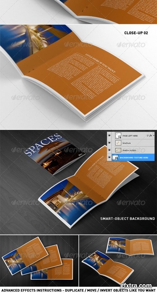 GraphicRiver - Photorealistic Square Brochure Mock-ups 4123650