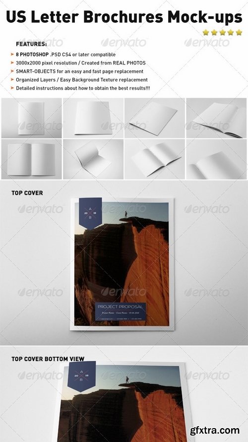 GraphicRiver - Photorealistic US Letter Brochure Mock-Ups 4803638