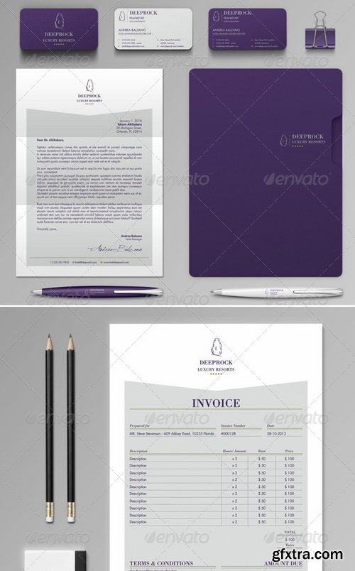 GraphicRiver - Deeprock Stationery Set & Invoice Template 8770885