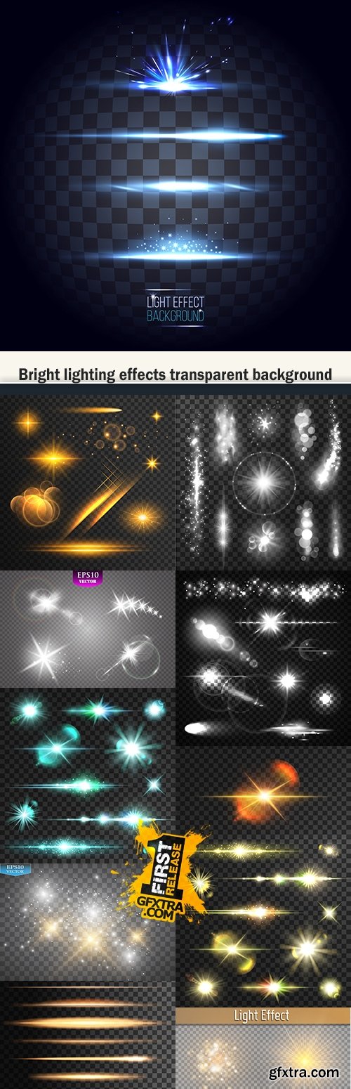 Bright lighting effects transparent background