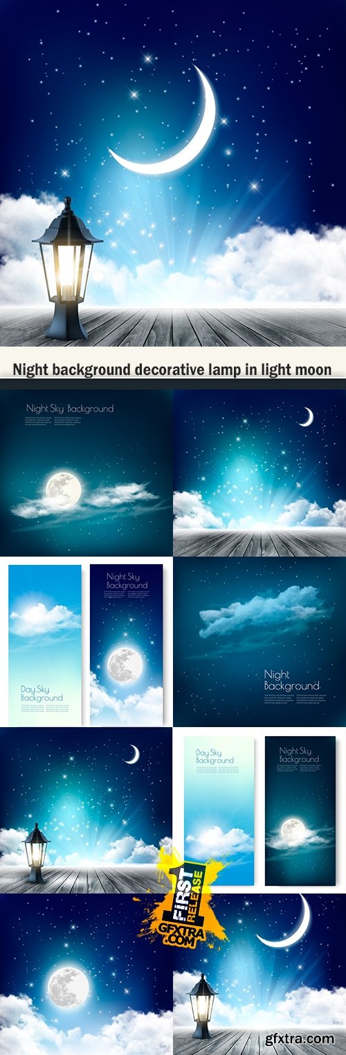 Night background decorative lamp in light moon