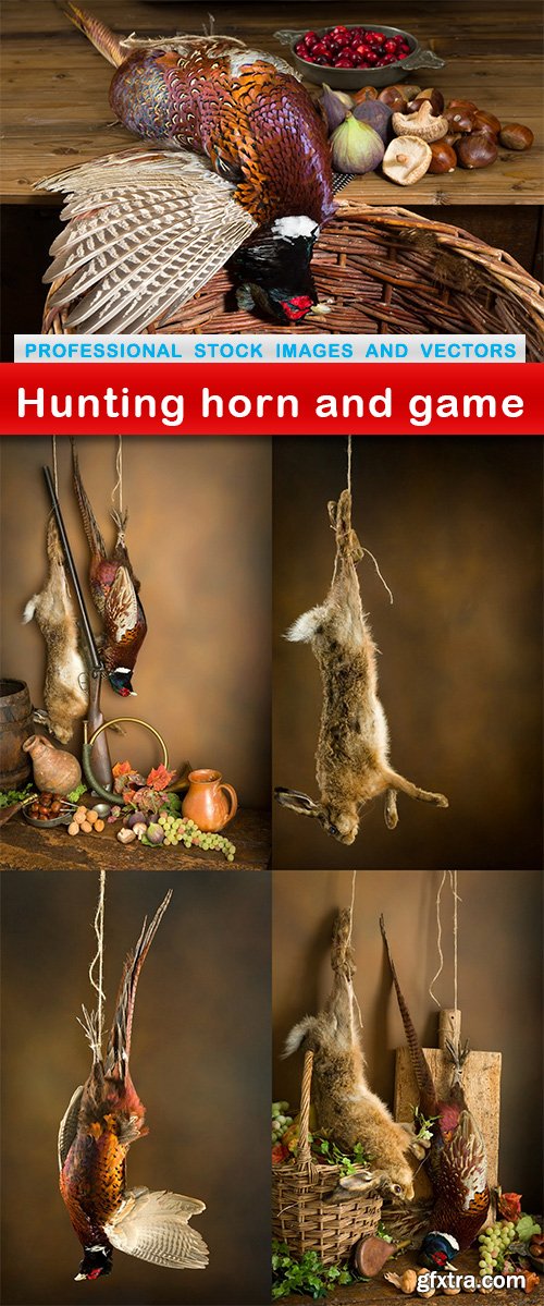 Hunting horn and game - 5 UHQ JPEG