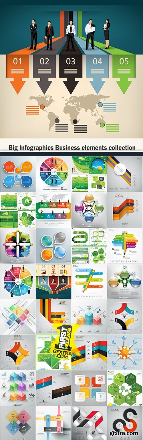 Big Infographics Business elements collection